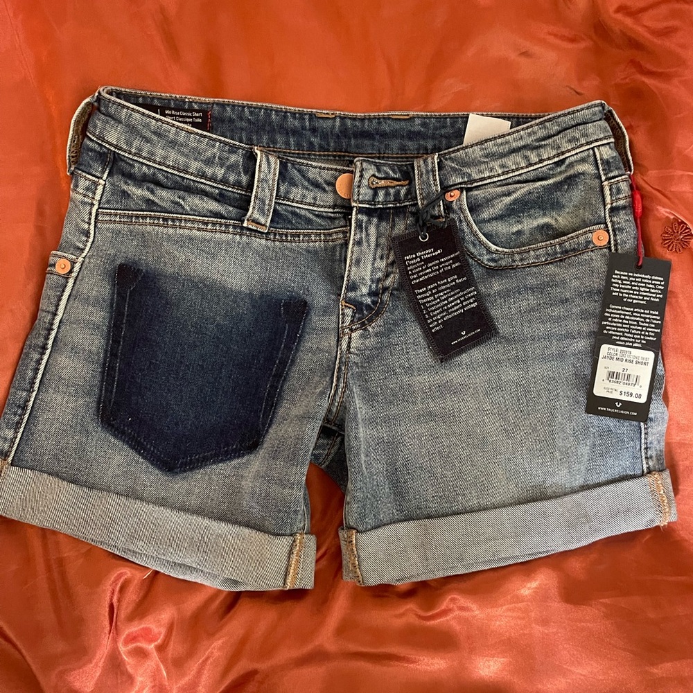 True Religion Jayde Mid Rise Shorts